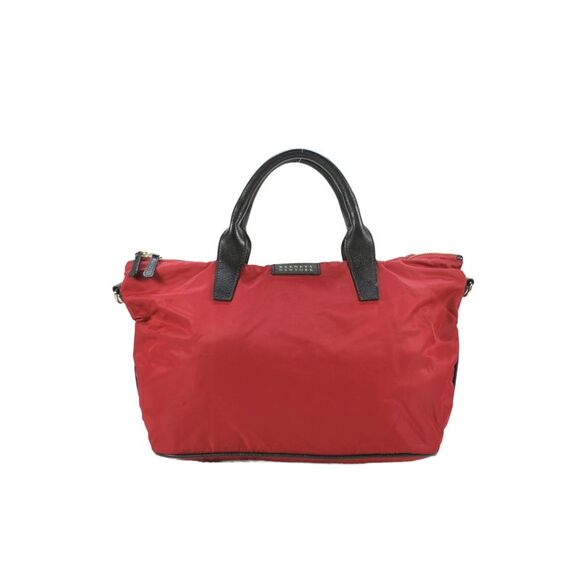 Barneys New York Handbags - Barneys New York Womens Zipped Bowler Handbag Red